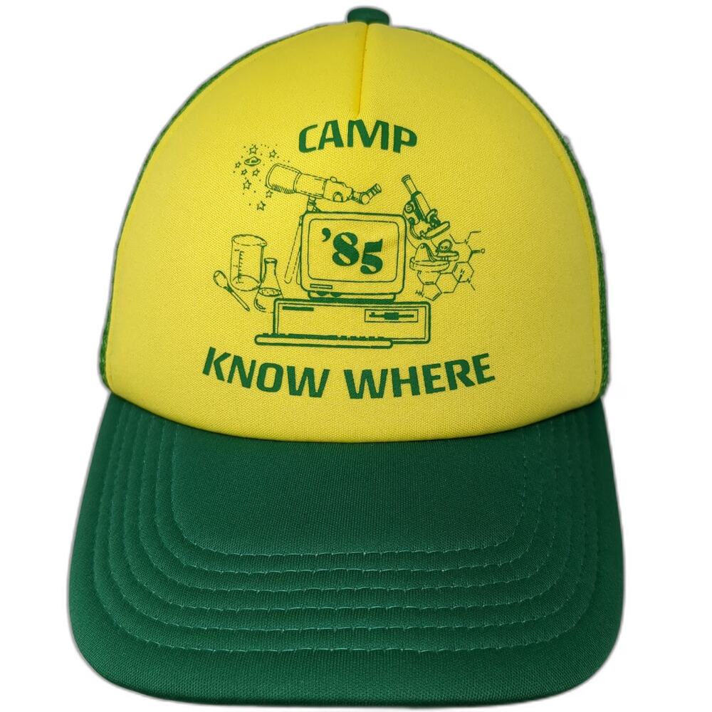 Loungefly Trucker Hat Green Yellow One Size Stranger Things Camp Know Where 85